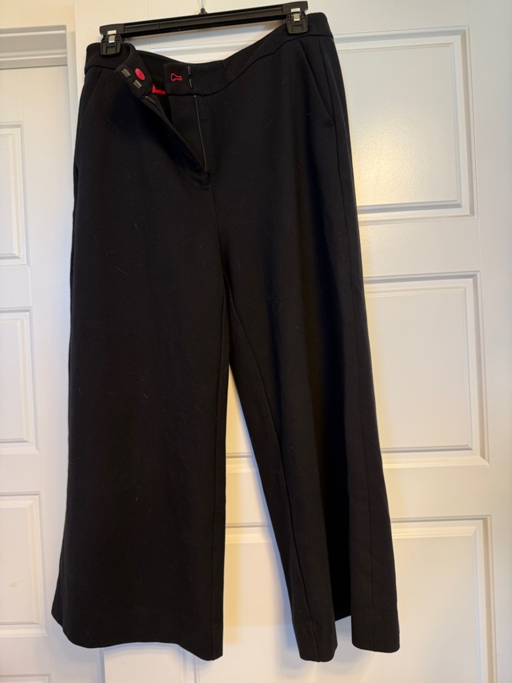 Boden Black Wide-Leg Cropped Pants